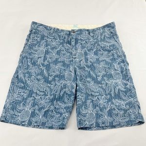 TOMMY BAHAMA 9" Blue Floral Bermuda Shorts